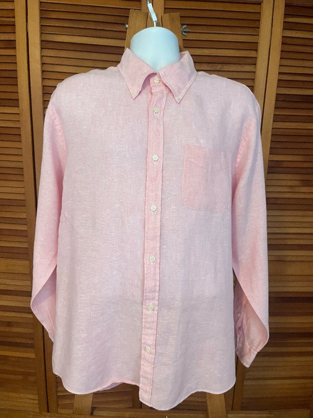 BROOKS BROTHERS SZ XL 100% BAIRD McNUTT IRISH LINEN LS DRESS SHIRT